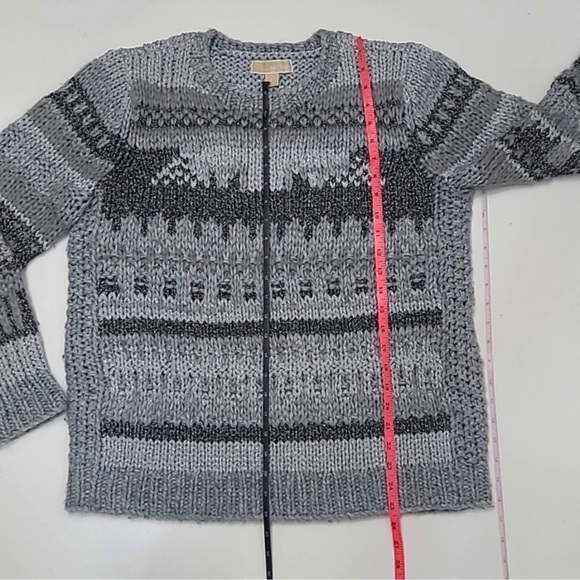 Michael Kors Pearl Heather Knit Sweater Metallic Boyfriend Slouchy XL EUC - Picture 10 of 13